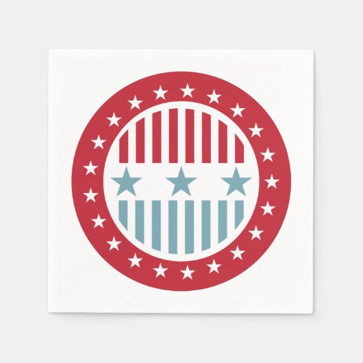 星とストライプ7月4日の紙ナプキンセット スタンダードカクテルナプキン (正面)