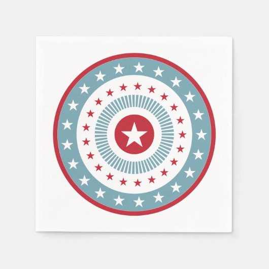 星とストライプ7月4日の紙ナプキンセット スタンダードカクテルナプキン (正面)