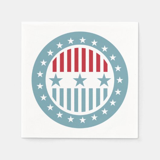 星とストライプ7月4日の紙ナプキンセット スタンダードカクテルナプキン (正面)