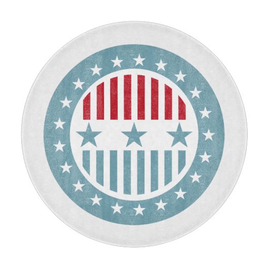 星とストライプ7月4日ガラスのカッティングボード カッティングボード (正面)