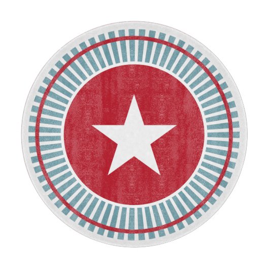 星とストライプ7月4日ガラスのカッティングボード カッティングボード (正面)