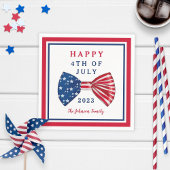 星とストライプ7月4日 スタンダードカクテルナプキン