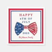 星とストライプ7月4日 スタンダードカクテルナプキン (正面)