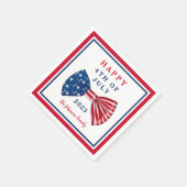 星とストライプ7月4日 スタンダードカクテルナプキン (角)