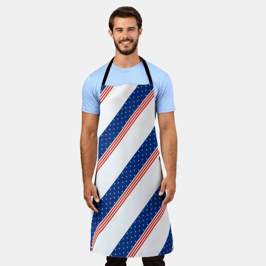 星とストライプ エプロン (着用した状態)