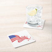 星とストライプ スクエアペーパーコースター (インサイチュ)