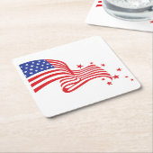 星とストライプ スクエアペーパーコースター (アングル)
