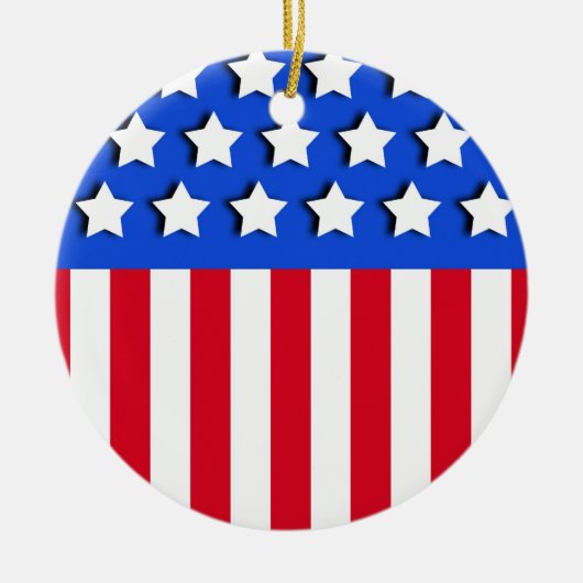 星とストライプ セラミックオーナメント (正面)