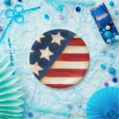 星とストライプ ペーパープレート (パーティー)