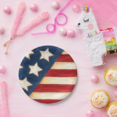 星とストライプ ペーパープレート (パーティー)