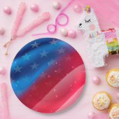 星とストライプ ペーパープレート (パーティー)