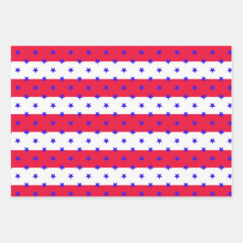 星とストライプ ラッピングペーパーシート