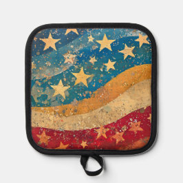 星とストライプ 鍋敷き