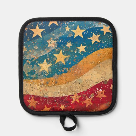 星とストライプ 鍋敷き (正面)