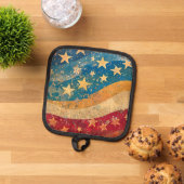 星とストライプ 鍋敷き (トップダウン)