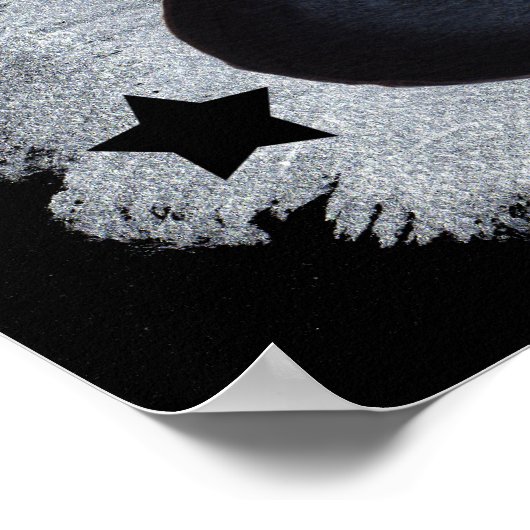 星とスパイダーポスター付き黒い魔女の帽子 ポスター (角)