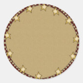 星とチェック国をテーマ初期のにしたステッカー ラウンドシール (正面)