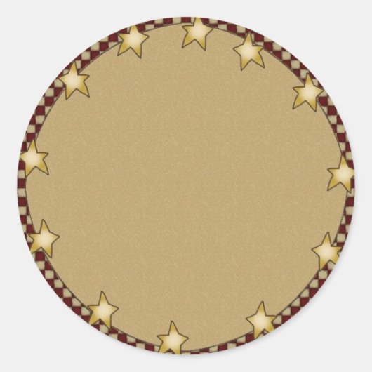 星とチェック国をテーマ初期のにしたステッカー ラウンドシール (正面)