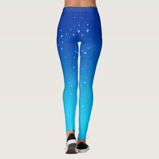 星とトワイライトスカイ、青とターコイズ レギンス (裏面)
