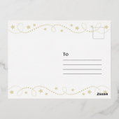 星とドット縁どホイルのクリスマス写真ホイル 箔シーズンポストカード (裏面)