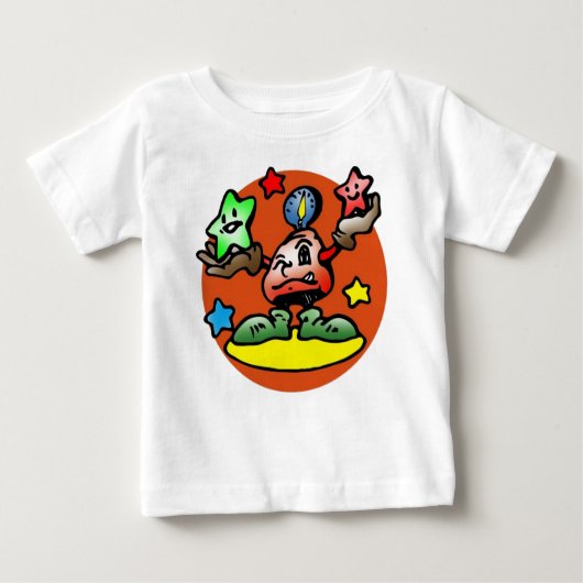 星とハッピーはかりで測リブラ ベビーTシャツ (正面)