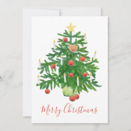 星とハートのクッキーがあるヴィンテージのクリスマスツリー シーズンカード