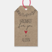 星とハートの特別なギフト 🎁 "あなたのために手作り" ギフトタグ (正面)