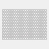 星とハートオンブラックとホワイト ラッピングペーパーシート (正面3)