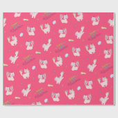 星とハートピンクでユニコーンのレインボーカラー ラッピングペーパー (フラット)