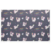 星とハートブルーでユニコーン虹の色 ファブリック (ファットクウォーター)