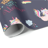 星とハートブルーでユニコーン虹の色 ラッピングペーパー (ロールコーナー)