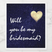 星とハート型ムーンワインラベル ワインラベル (シングルラベル)