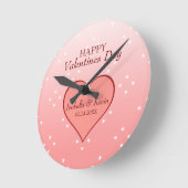 星とハート ラウンド壁時計 (傾斜)