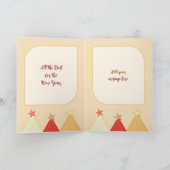 星とバウリー陽気なクリスマスの写真バーガンディ シーズンカード (内部)