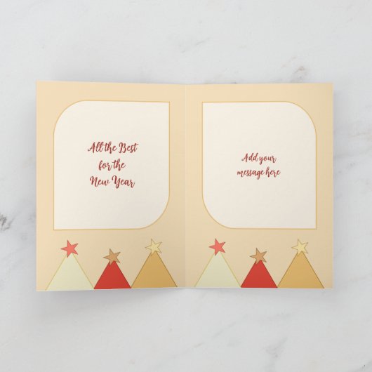 星とバウリー陽気なクリスマスの写真バーガンディ シーズンカード (内部)