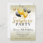 星とバルーン装飾サプライズ誕生日 招待状 (正面)