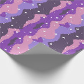 星とピクセル宇宙波のパターン ラッピングペーパー (角)