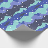 星とピクセル宇宙波パターン ラッピングペーパー (角)