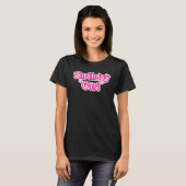 星とピンクと白の誕生日の女の子 Tシャツ (正面フル)