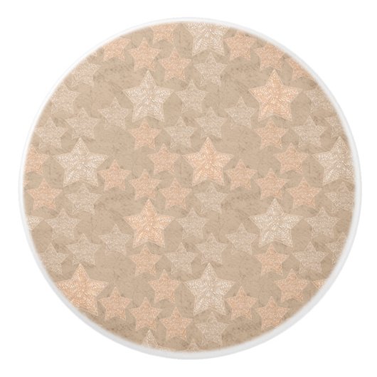 星とファッショナブルなクラフトバックグラウンド。 セラミックノブ (正面)