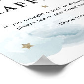 星とブルークラウドベビーシャワーオムツラッフル ポスター (角)