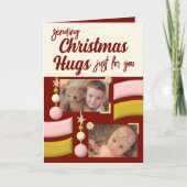 星とボーブルのクリスマスハグ金ゴールドとブルゴーニュ シーズンカード (正面)