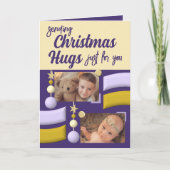 星とボーブルのクリスマスハグ金ゴールドと紫 シーズンカード (正面)