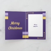 星とボーブルのクリスマスハグ金ゴールドと紫 シーズンカード (内部)