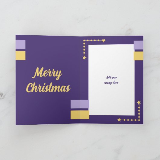 星とボーブルのクリスマスハグ金ゴールドと紫 シーズンカード (内部)