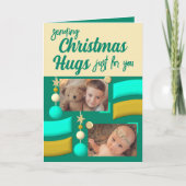 星とボーブルのクリスマスハグ金ゴールドと緑 シーズンカード (正面)