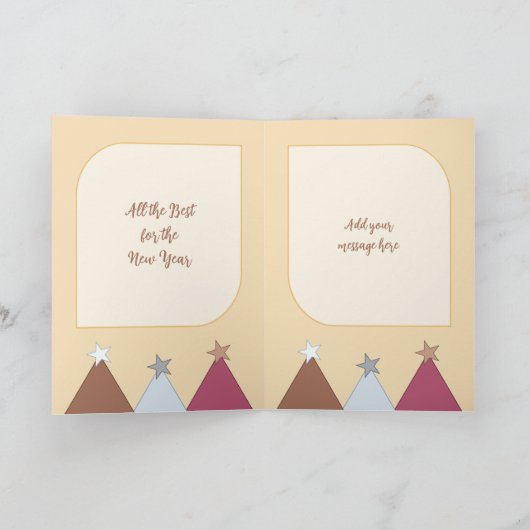 星とボーブルは陽気なクリスマスの写真茶色 シーズンカード (内部)