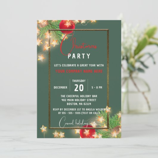 星とボーブルクリスマス企業のパーティー 招待状 (スタンド正面)