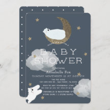 星とムーンポーラーベアーネイビー赤ちゃんシャワー