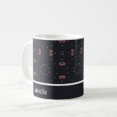 星とユニークな宇宙船のパターン コーヒーマグカップ (正面左)
